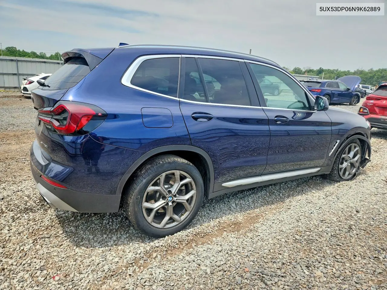 2022 BMW X3 xDrive30I VIN: 5UX53DP06N9K62889 Lot: 60319796