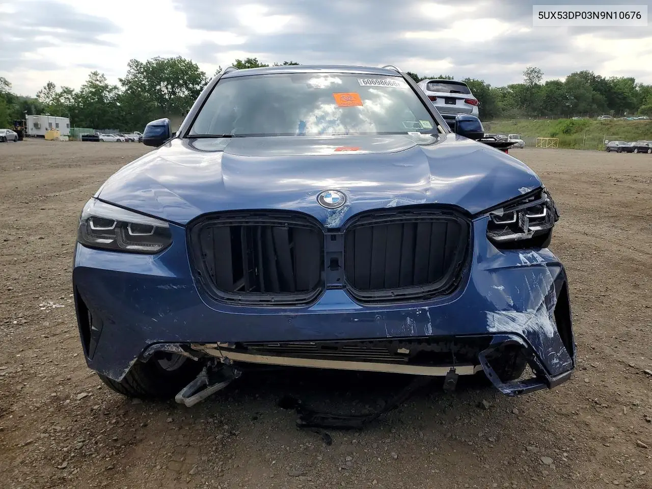 2022 BMW X3 xDrive30I VIN: 5UX53DP03N9N10676 Lot: 60698666