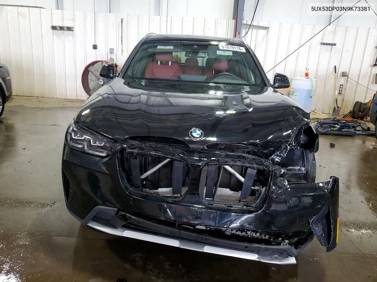 2022 BMW X3 xDrive30I VIN: 5UX53DP03N9K73381 Lot: 61019116