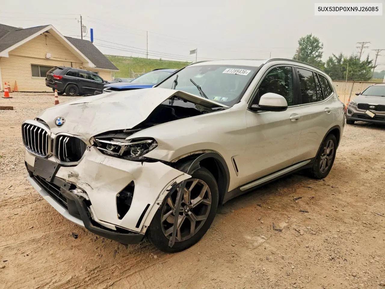 2022 BMW X3 xDrive30I VIN: 5UX53DP0XN9J26085 Lot: 61289436