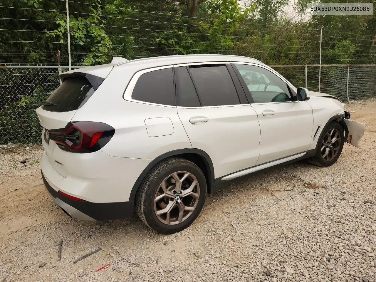 2022 BMW X3 xDrive30I VIN: 5UX53DP0XN9J26085 Lot: 61289436