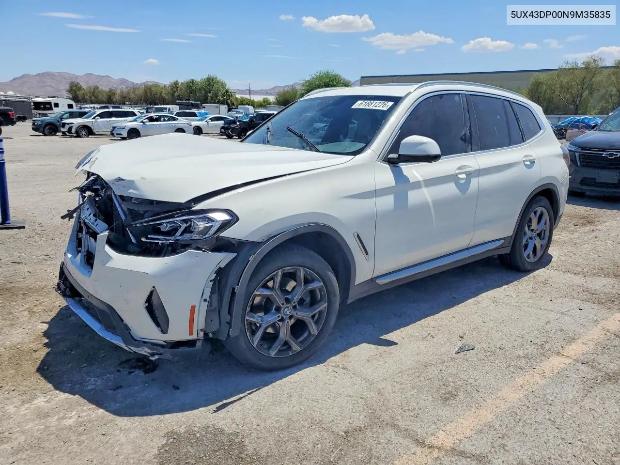 2022 BMW X3 Sdrive30I VIN: 5UX43DP00N9M35835 Lot: 61881226