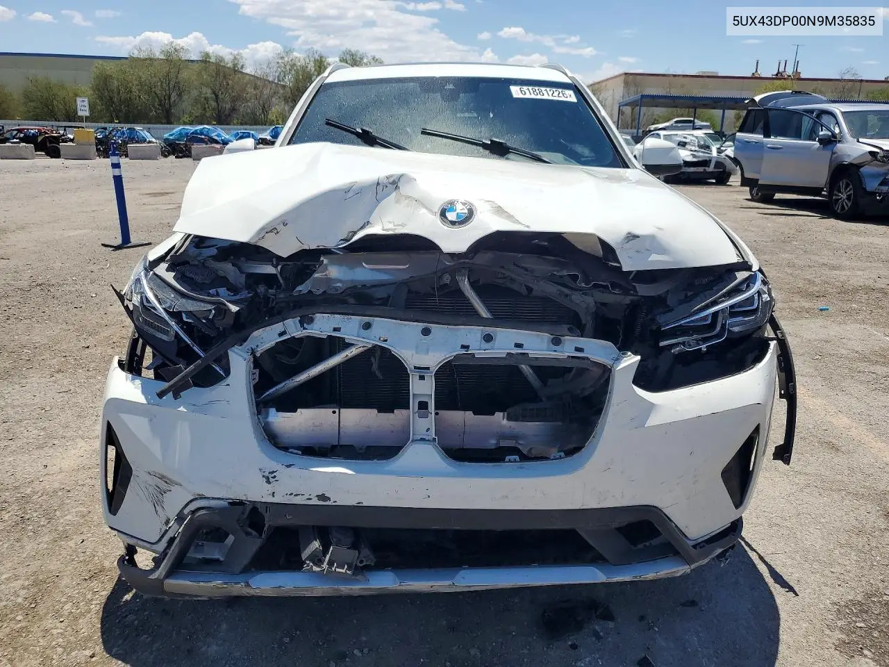 2022 BMW X3 Sdrive30I VIN: 5UX43DP00N9M35835 Lot: 61881226