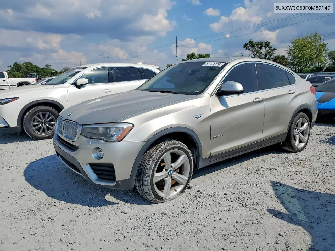 2015 BMW X4 xDrive28I VIN: 5UXXW3C53F0M89149 Lot: 47901116