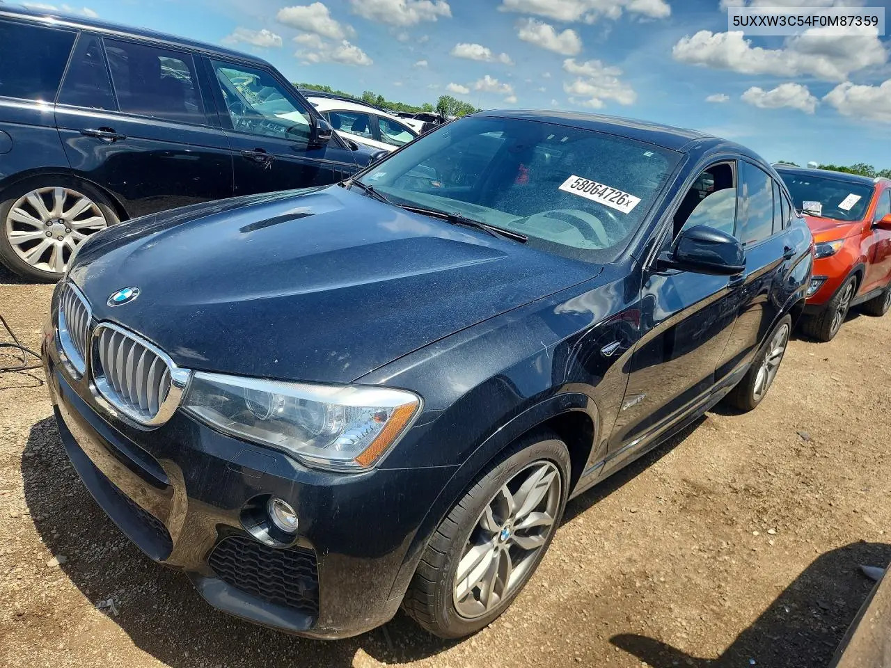 2015 BMW X4 xDrive28I VIN: 5UXXW3C54F0M87359 Lot: 58064726