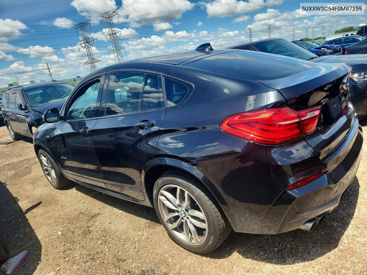 2015 BMW X4 xDrive28I VIN: 5UXXW3C54F0M87359 Lot: 58064726