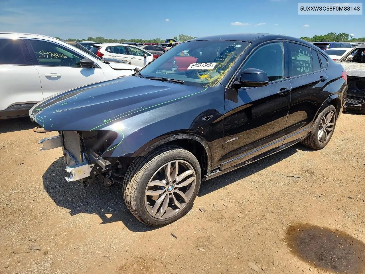 2015 BMW X4 xDrive28I VIN: 5UXXW3C58F0M88143 Lot: 59051386