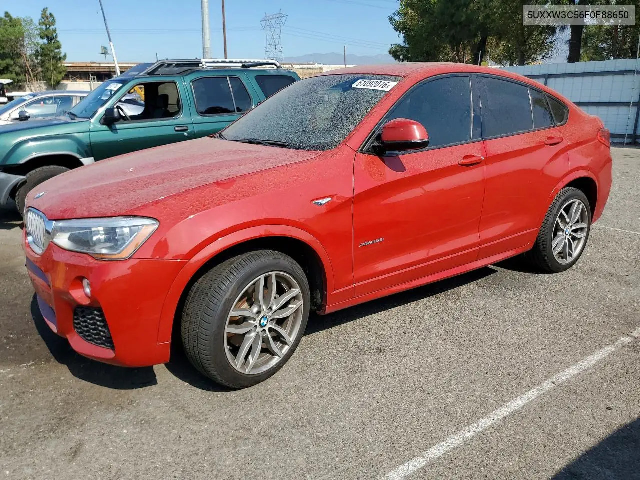 2015 BMW X4 xDrive28I VIN: 5UXXW3C56F0F88650 Lot: 61092016