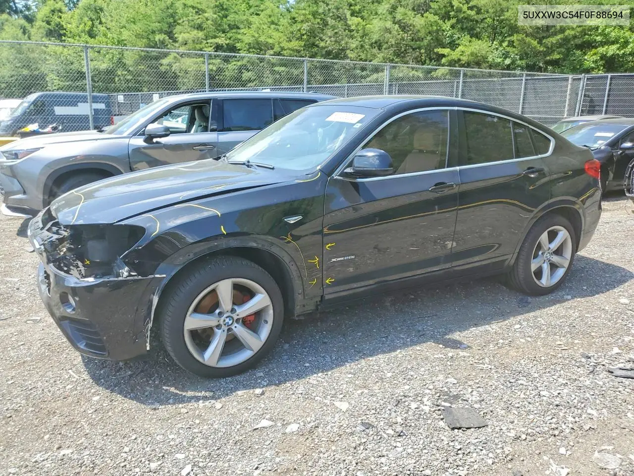 2015 BMW X4 xDrive28I VIN: 5UXXW3C54F0F88694 Lot: 85633065