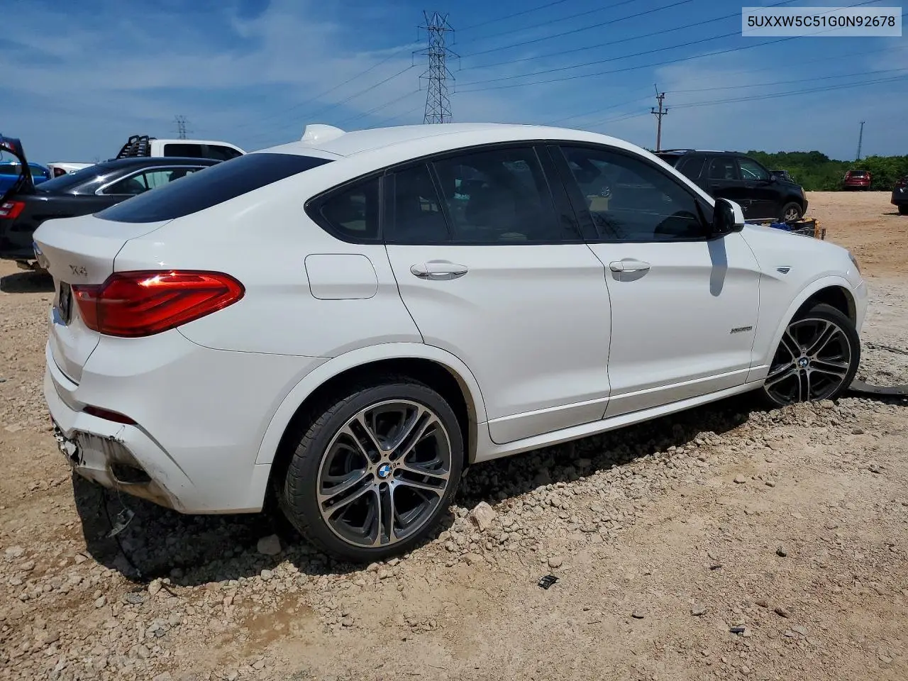 2016 BMW X4 xDrive35I VIN: 5UXXW5C51G0N92678 Lot: 54981276