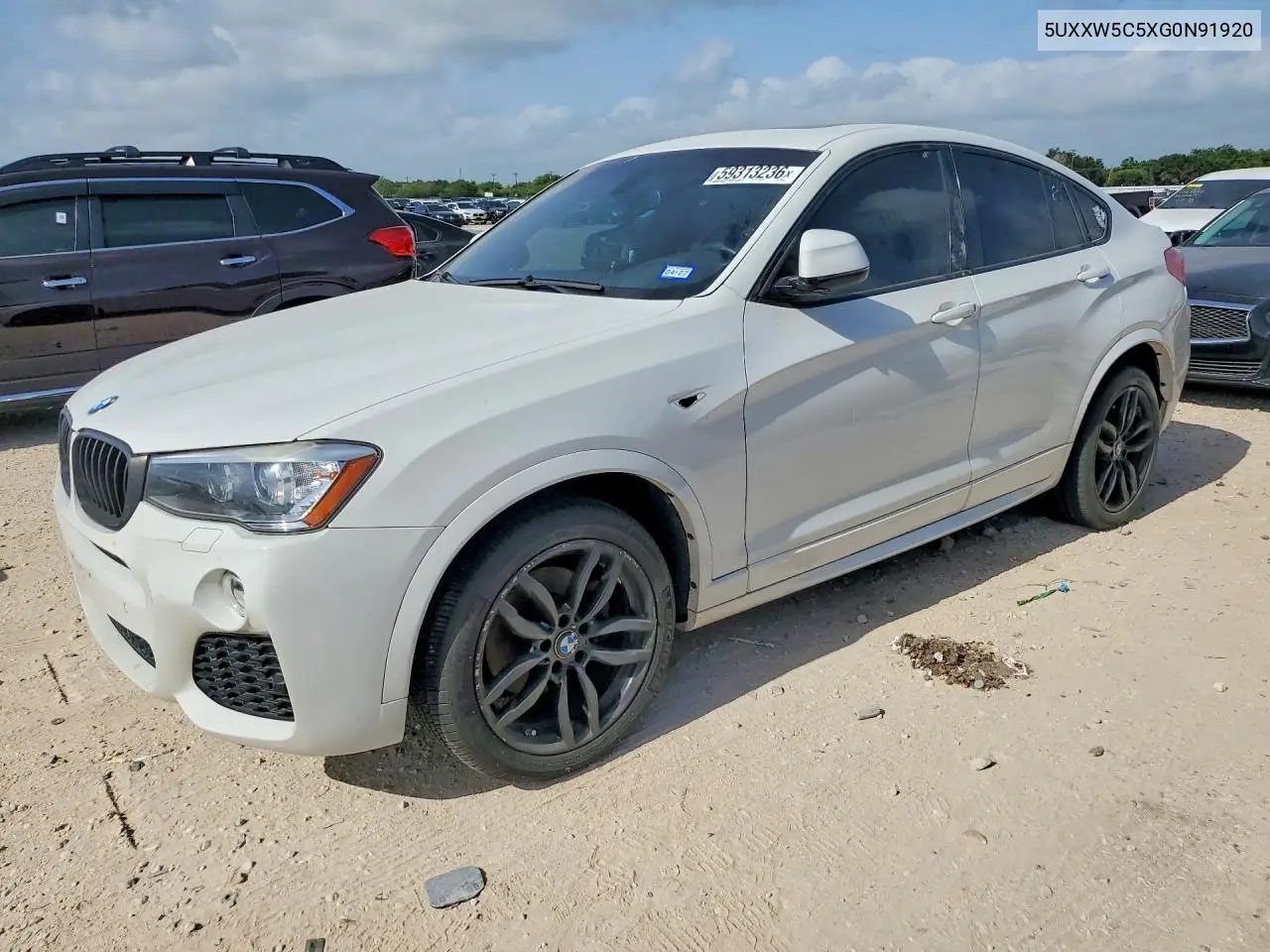 2016 BMW X4 xDrive35I VIN: 5UXXW5C5XG0N91920 Lot: 59313236