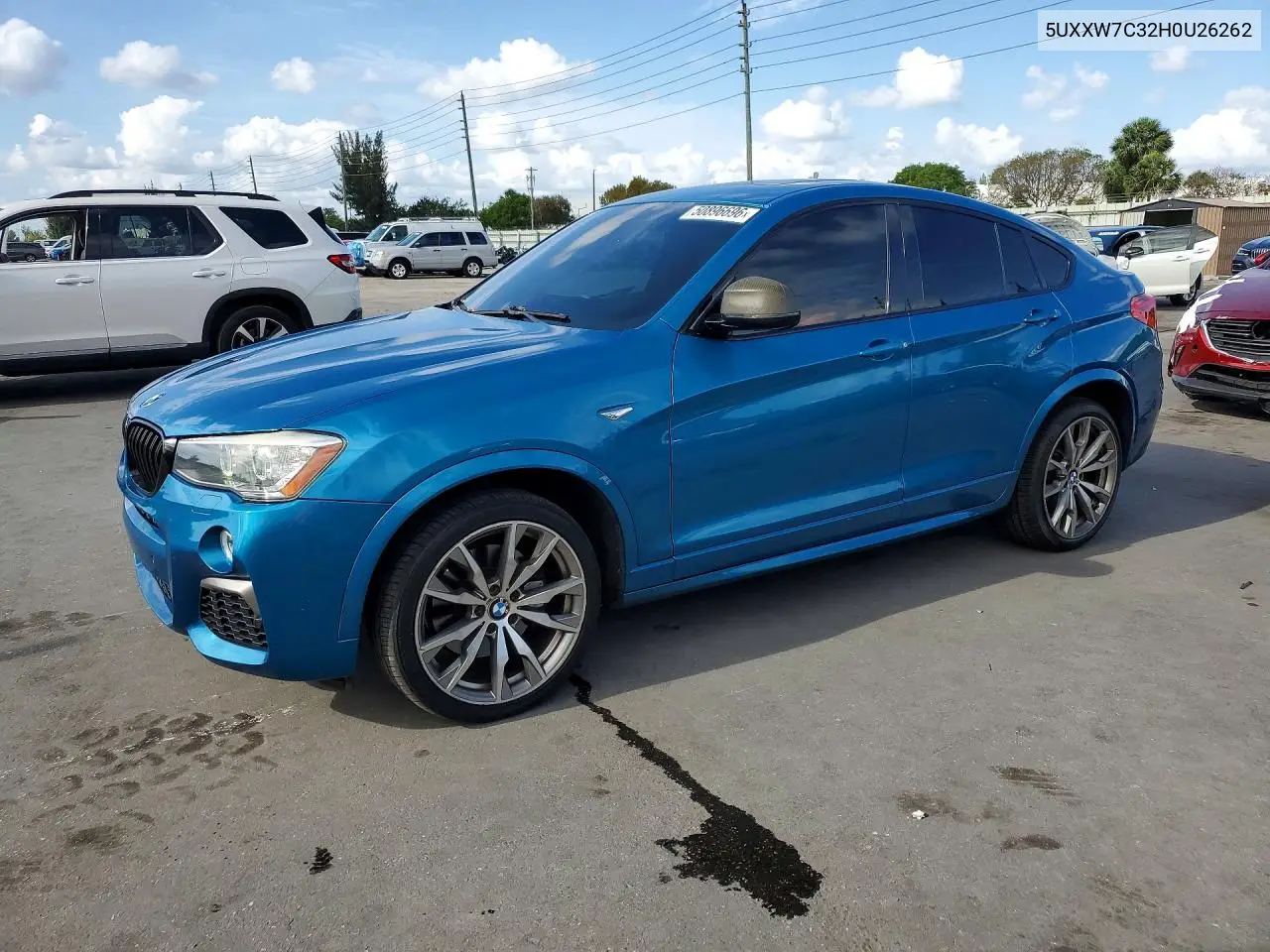 2017 BMW X4 xDrivem40I VIN: 5UXXW7C32H0U26262 Lot: 50896696