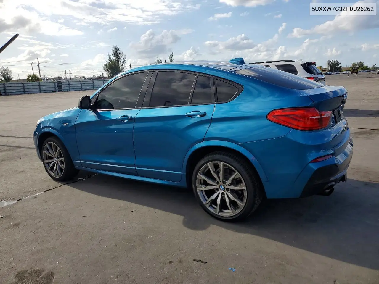 2017 BMW X4 xDrivem40I VIN: 5UXXW7C32H0U26262 Lot: 50896696