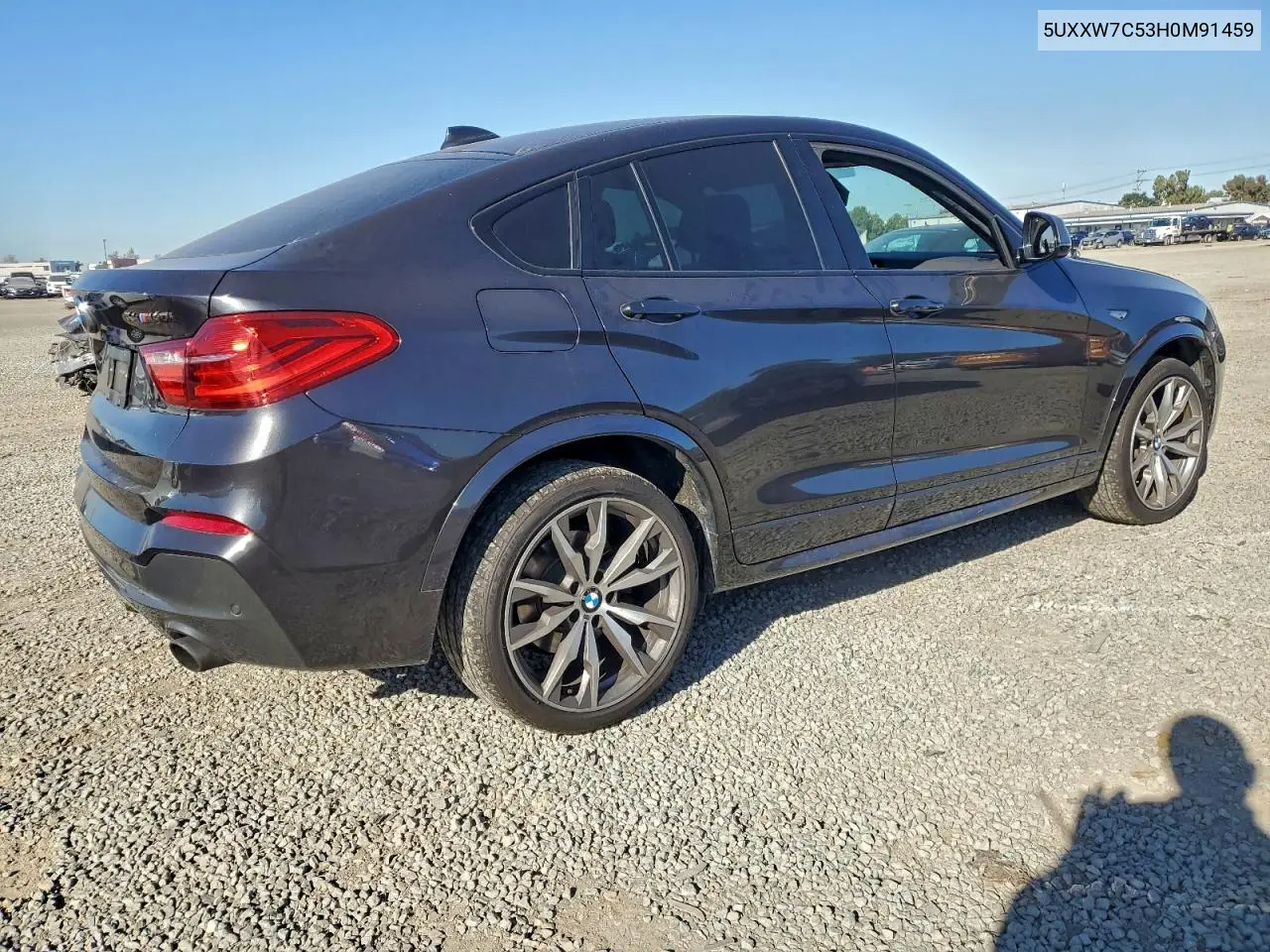 2017 BMW X4 xDrivem40I VIN: 5UXXW7C53H0M91459 Lot: 95889545