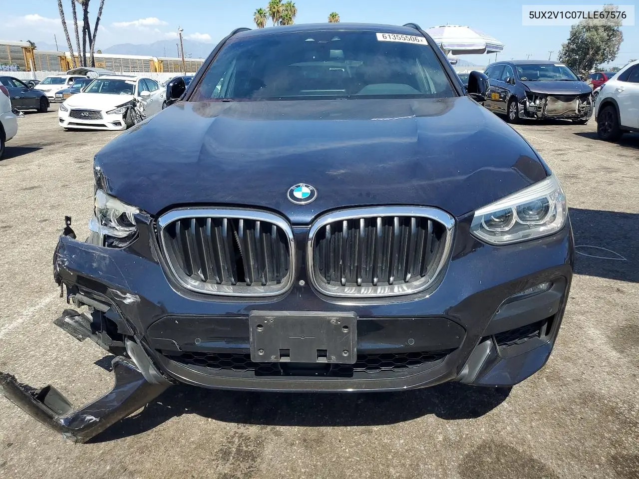 2020 BMW X4 xDrive30I VIN: 5UX2V1C07LLE67576 Lot: 61355506
