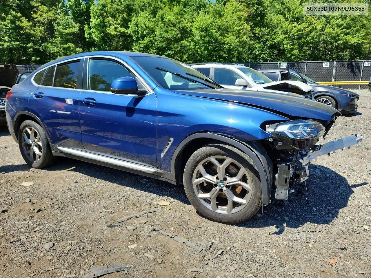 2022 BMW X4 xDrive30I VIN: 5UX33DT07N9L96355 Lot: 55226116