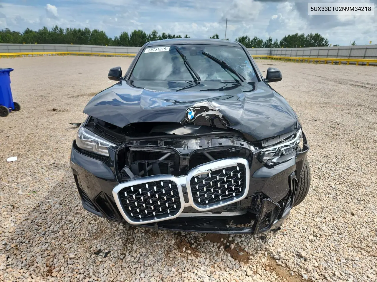 2022 BMW X4 xDrive30I VIN: 5UX33DT02N9M34218 Lot: 55231316