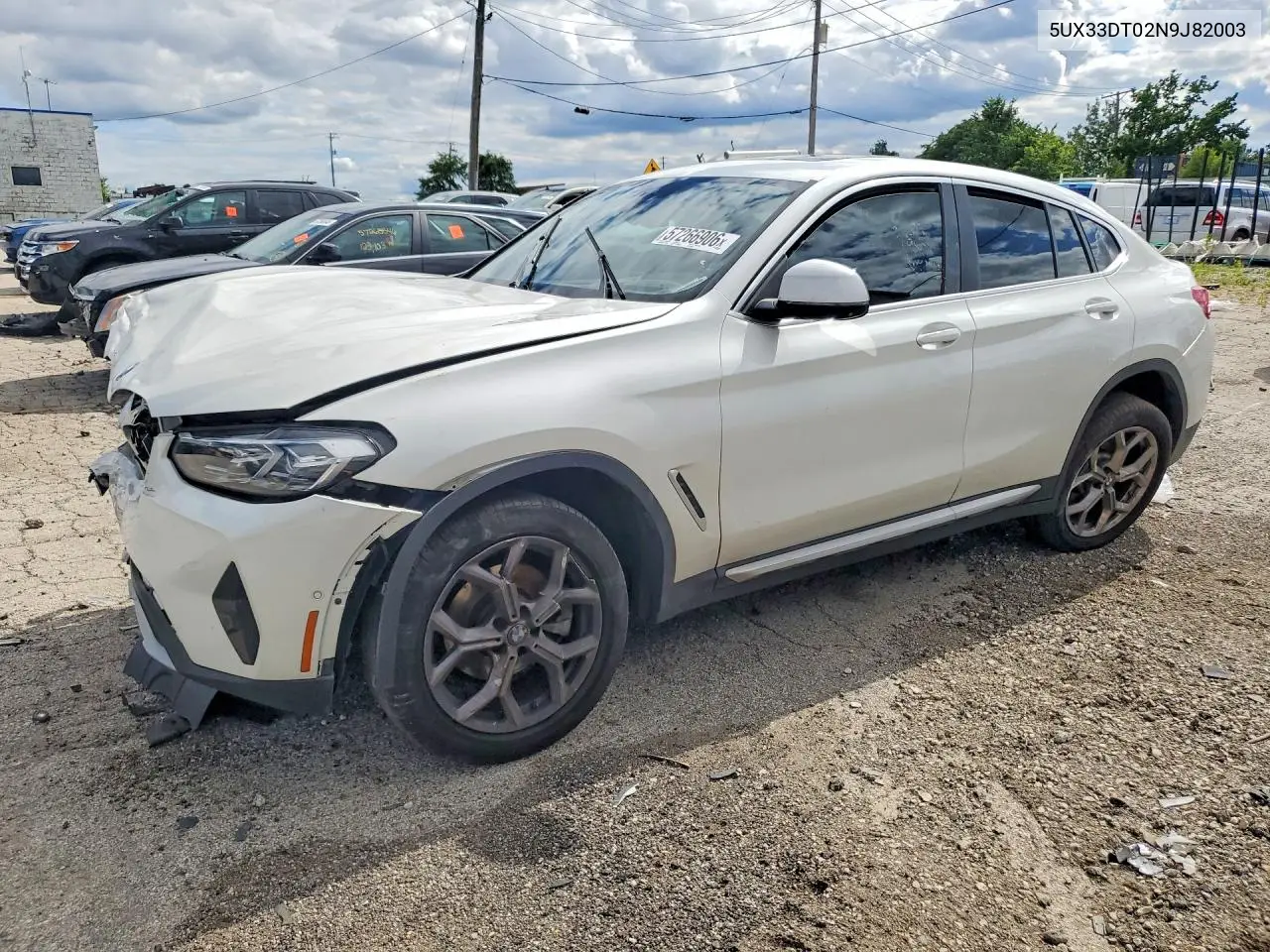 2022 BMW X4 xDrive30I VIN: 5UX33DT02N9J82003 Lot: 57266906