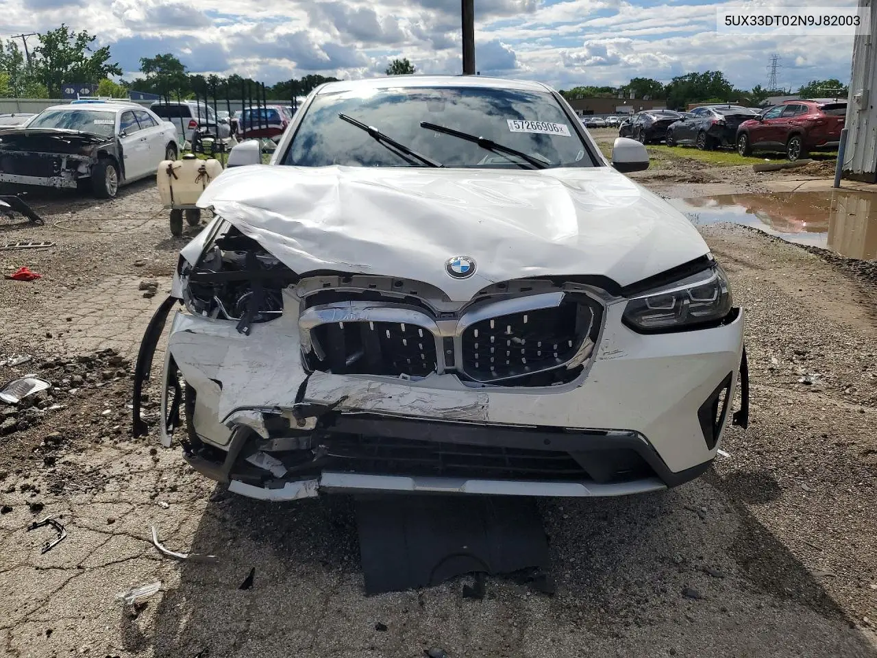 2022 BMW X4 xDrive30I VIN: 5UX33DT02N9J82003 Lot: 57266906