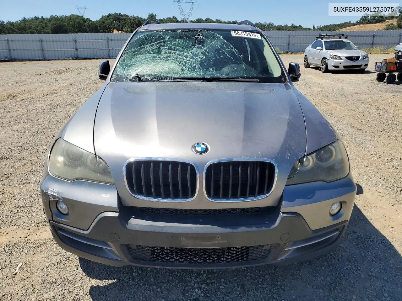 2009 BMW X5 xDrive30I VIN: 5UXFE43559L275075 Lot: 58318916