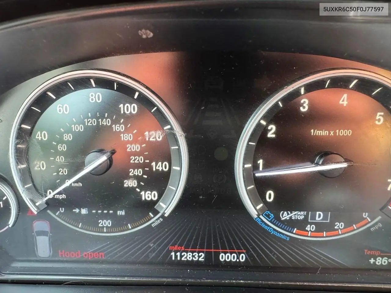 2015 BMW X5 xDrive50I VIN: 5UXKR6C50F0J77597 Lot: 61530526