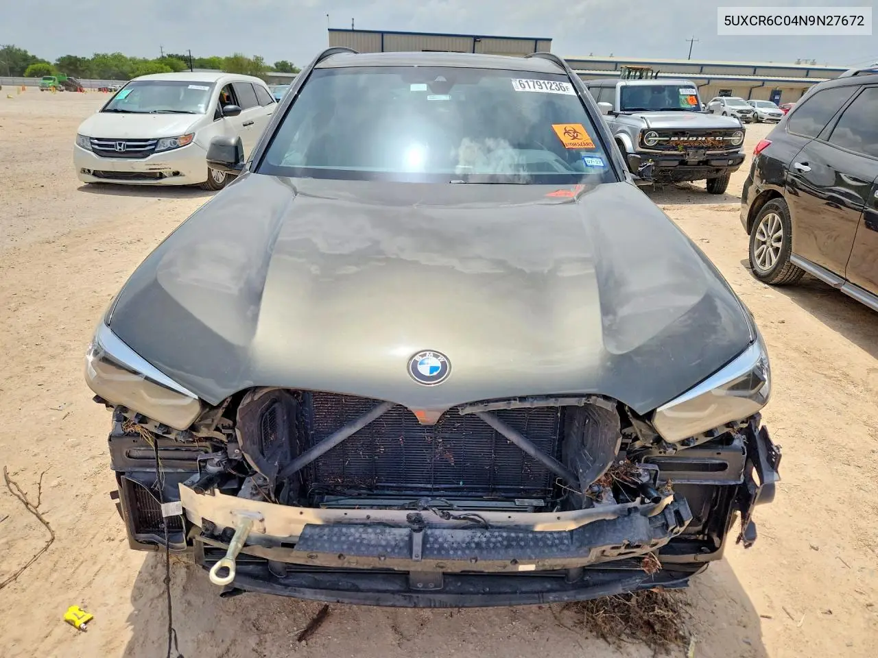 2022 BMW X5 xDrive40I VIN: 5UXCR6C04N9N27672 Lot: 61791236