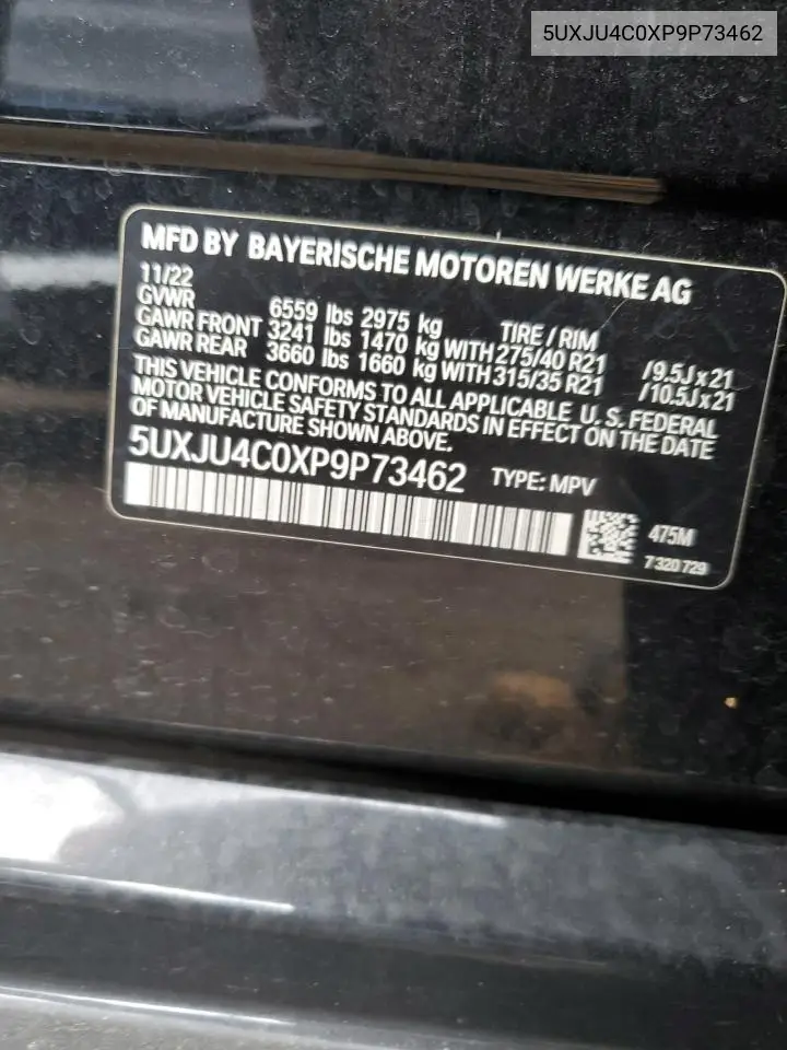 5UXJU4C0XP9P73462 2023 BMW X5 M50I