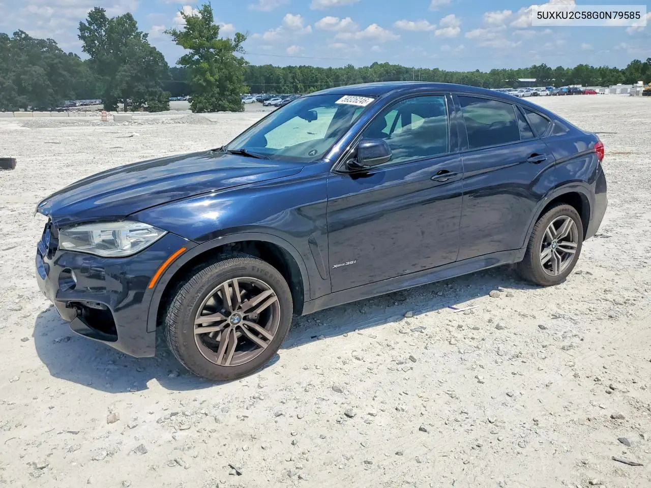 2016 BMW X6 xDrive35I VIN: 5UXKU2C58G0N79585 Lot: 59326246