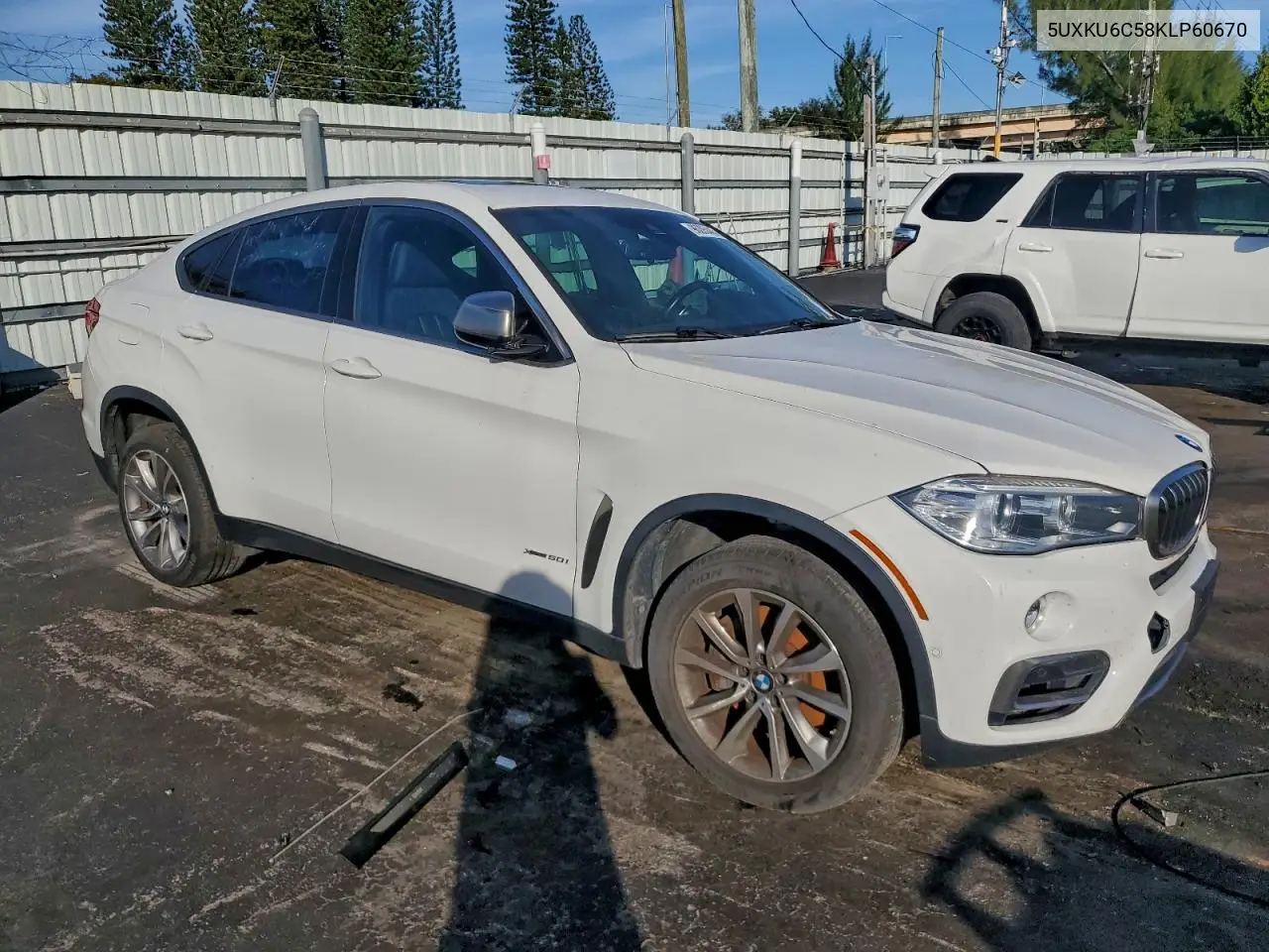 2019 BMW X6 50I xDrive Xline VIN: 5UXKU6C58KLP60670 Lot: 96205445
