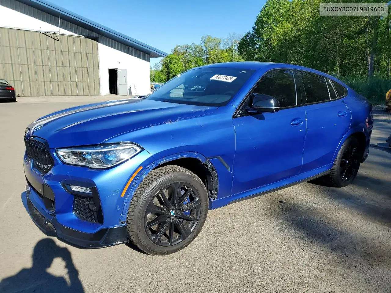 2020 BMW X6 M50I VIN: 5UXCY8C07L9B19603 Lot: 53077436