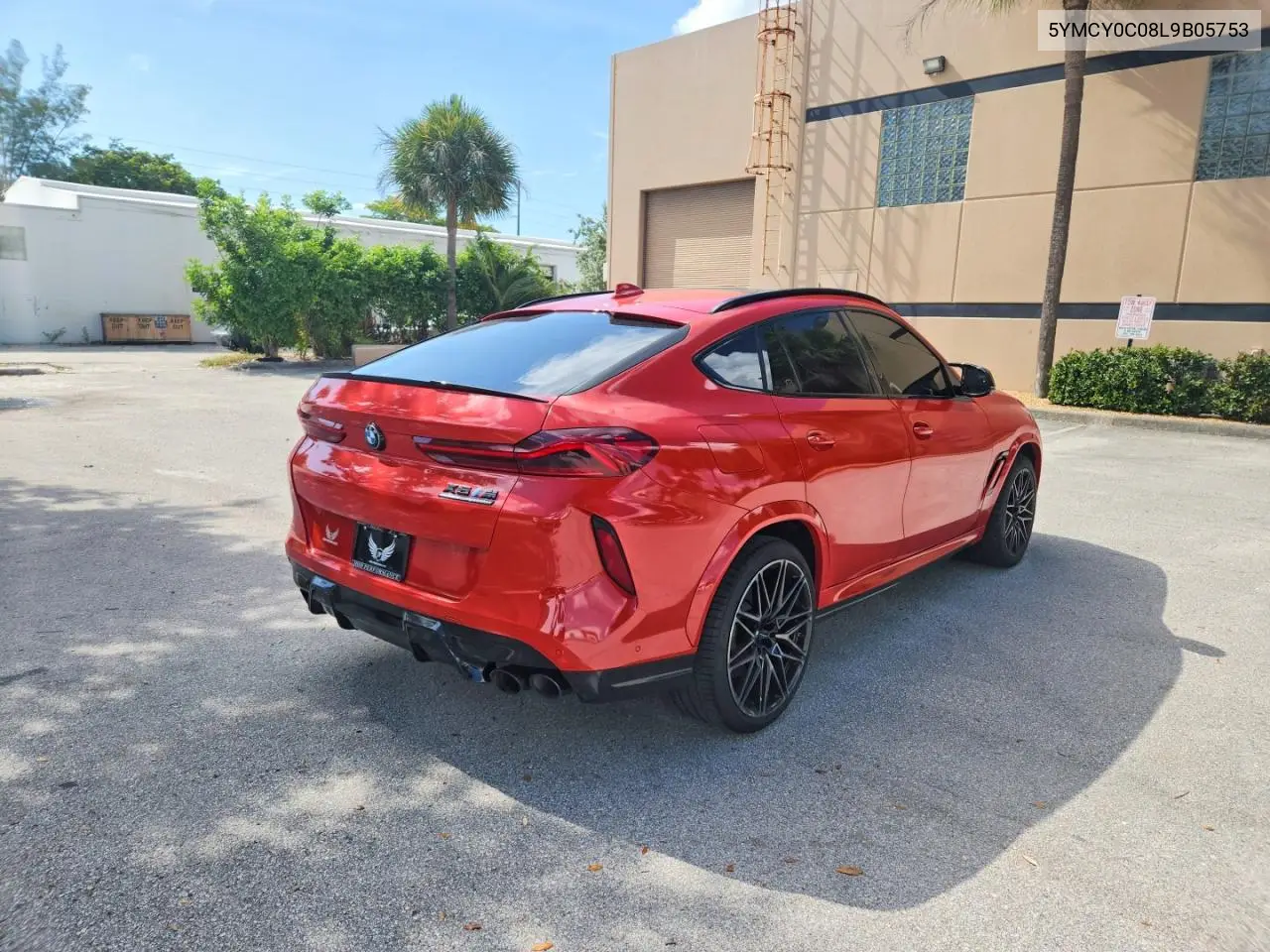 2020 BMW X6 M VIN: 5YMCY0C08L9B05753 Lot: 59602946