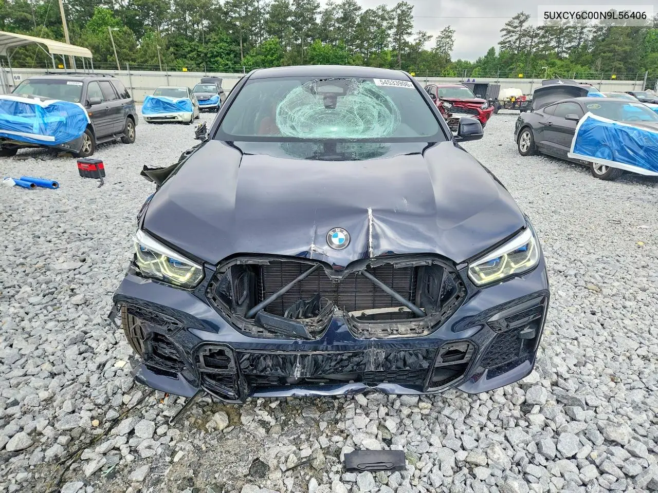 2022 BMW X6 xDrive40I VIN: 5UXCY6C00N9L56406 Lot: 54533906