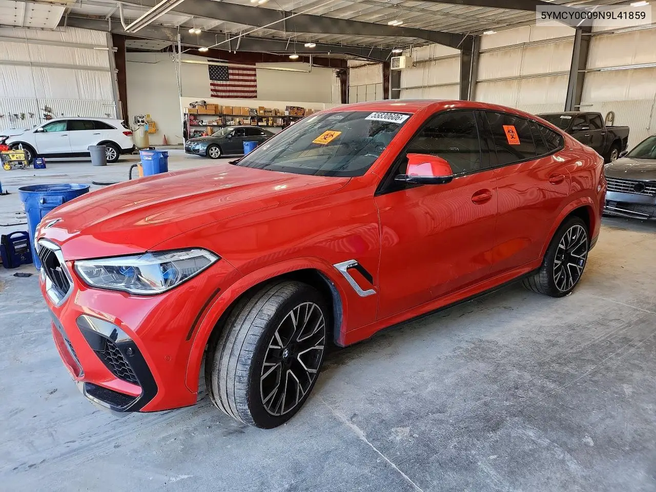 2022 BMW X6 M VIN: 5YMCY0C09N9L41859 Lot: 55830606