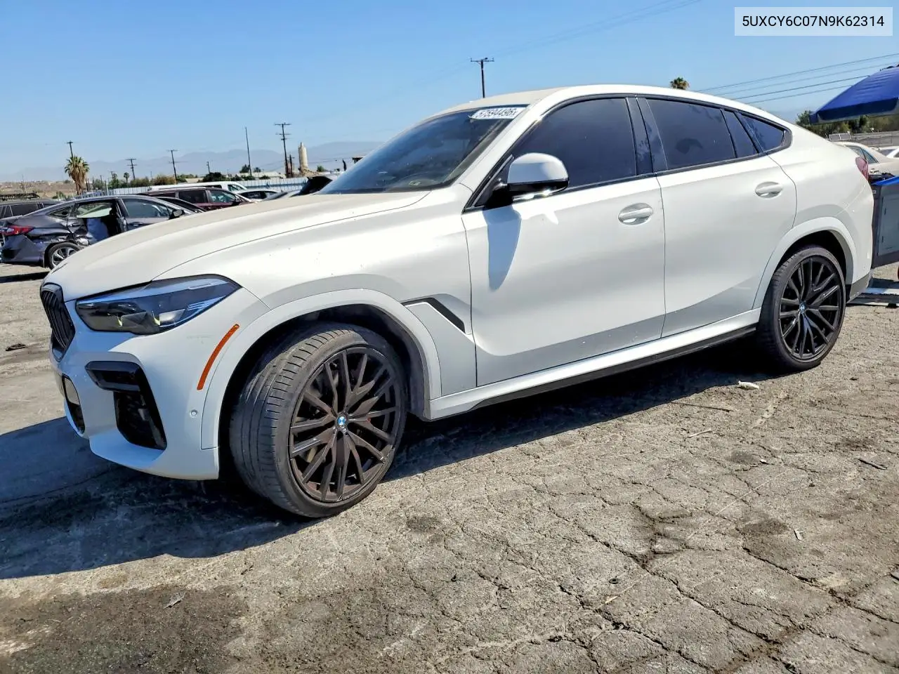 2022 BMW X6 xDrive40I VIN: 5UXCY6C07N9K62314 Lot: 57594496