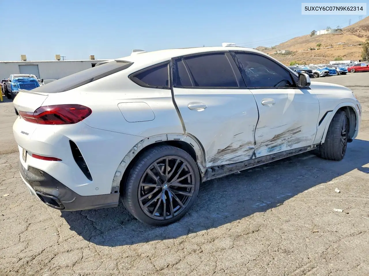 2022 BMW X6 xDrive40I VIN: 5UXCY6C07N9K62314 Lot: 57594496