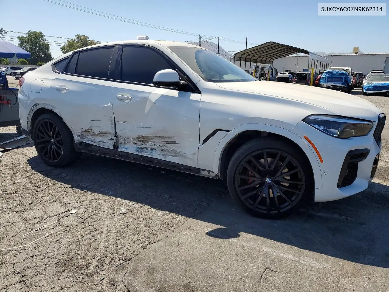 2022 BMW X6 xDrive40I VIN: 5UXCY6C07N9K62314 Lot: 57594496