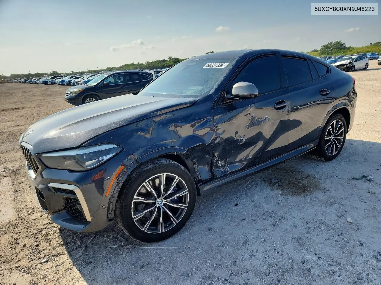 2022 BMW X6 M50I VIN: 5UXCY8C0XN9J48223 Lot: 58334336