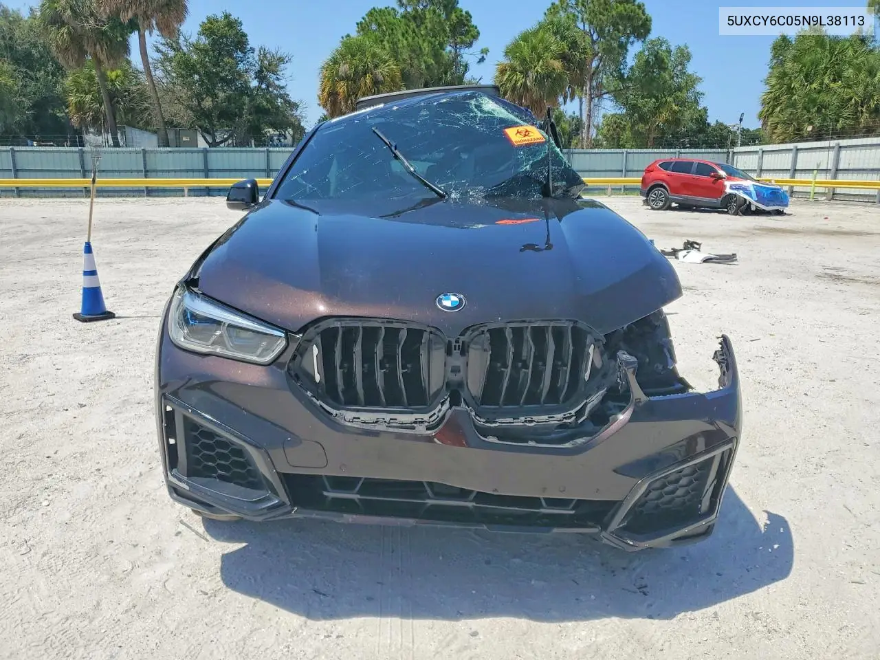 2022 BMW X6 xDrive40I VIN: 5UXCY6C05N9L38113 Lot: 59156116
