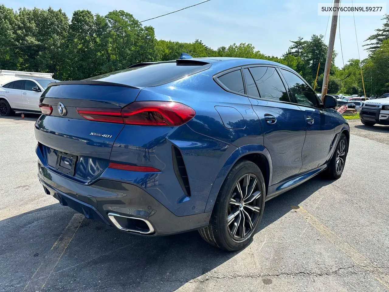 2022 BMW X6 xDrive40I VIN: 5UXCY6C08N9L59277 Lot: 59860946