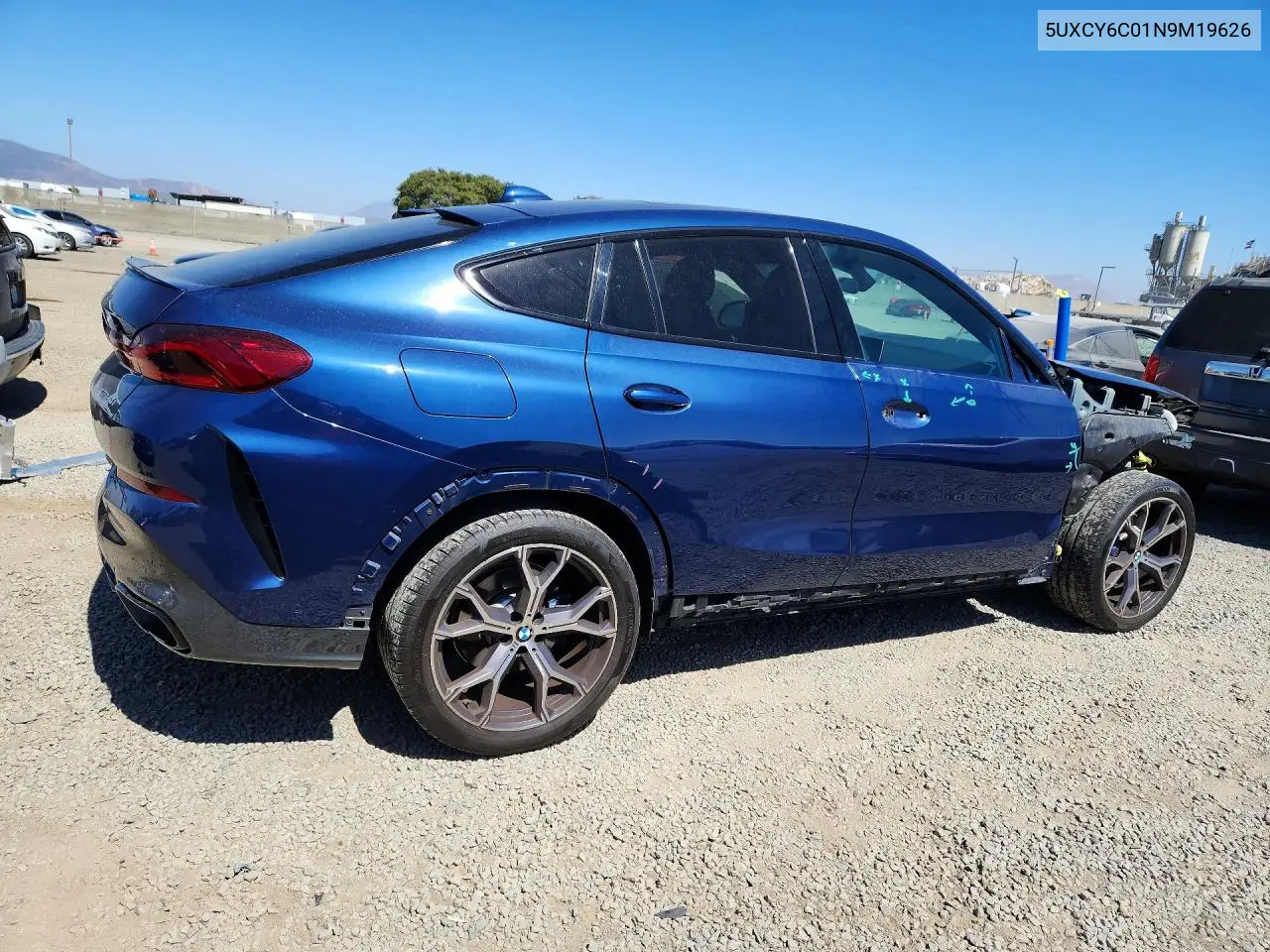 2022 BMW X6 xDrive40I VIN: 5UXCY6C01N9M19626 Lot: 59892446