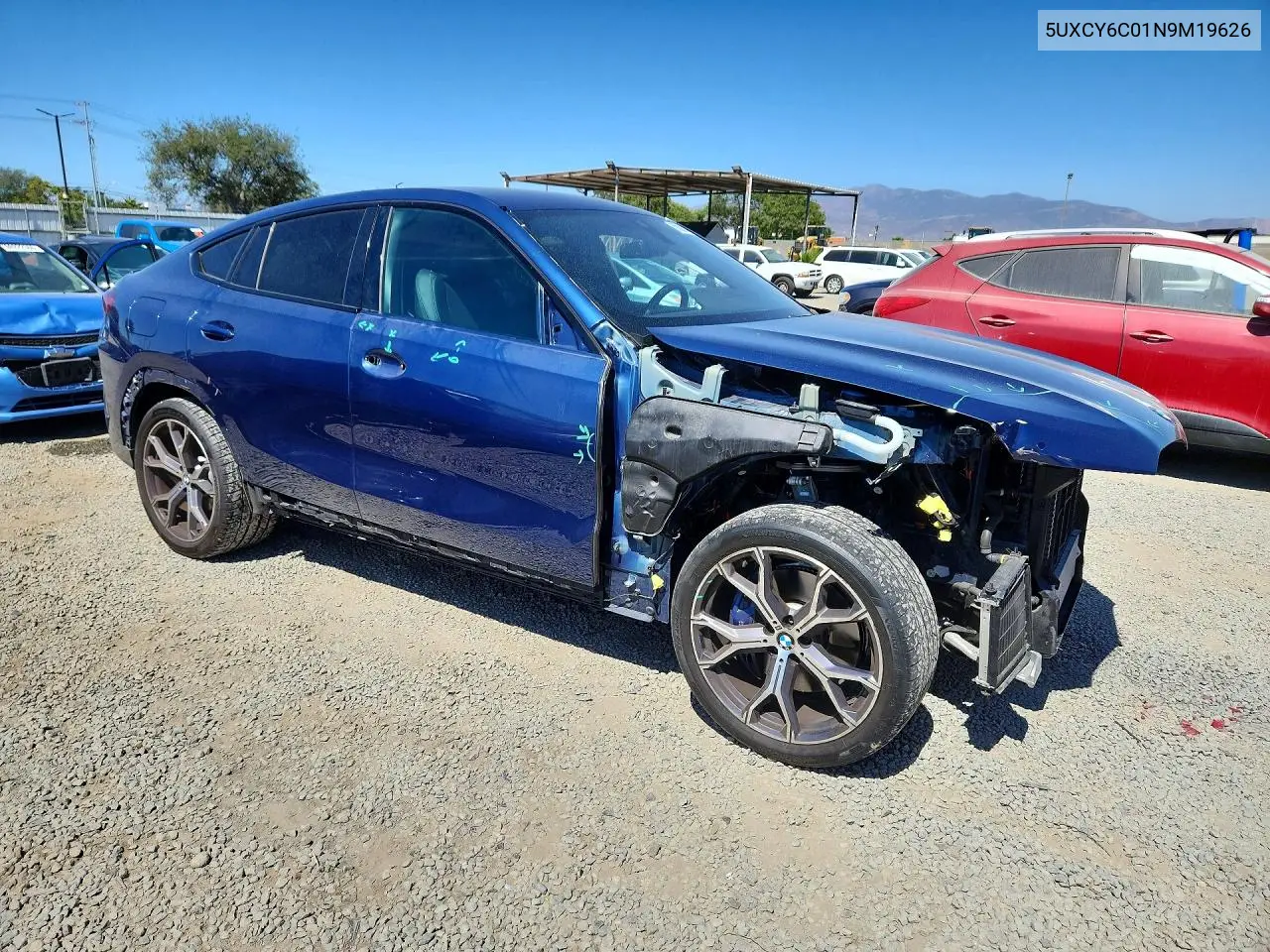2022 BMW X6 xDrive40I VIN: 5UXCY6C01N9M19626 Lot: 59892446