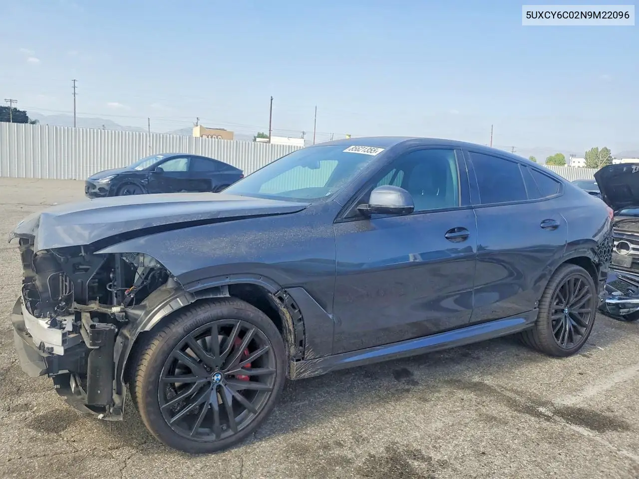 2022 BMW X6 xDrive40I VIN: 5UXCY6C02N9M22096 Lot: 85621355
