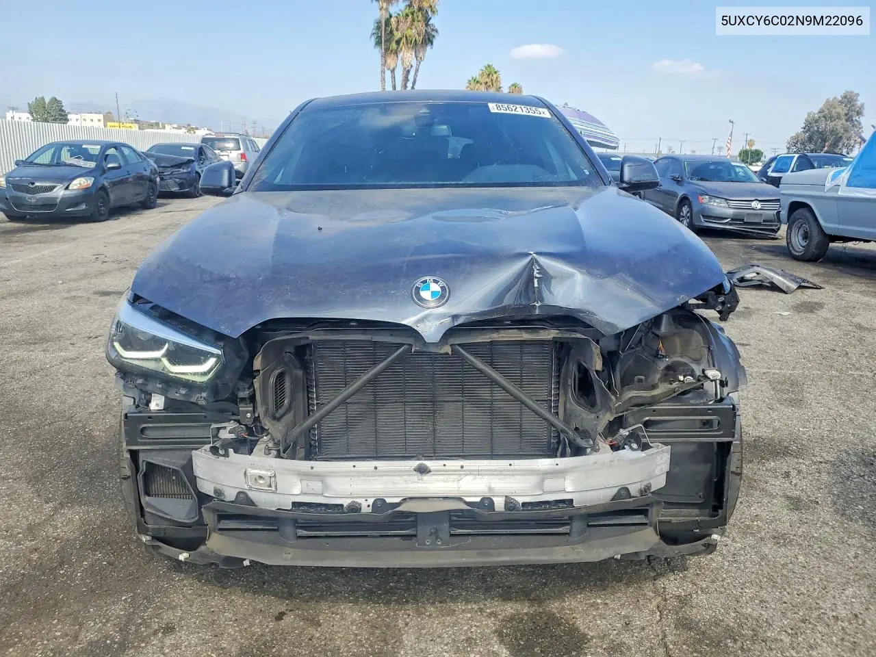 2022 BMW X6 xDrive40I VIN: 5UXCY6C02N9M22096 Lot: 85621355