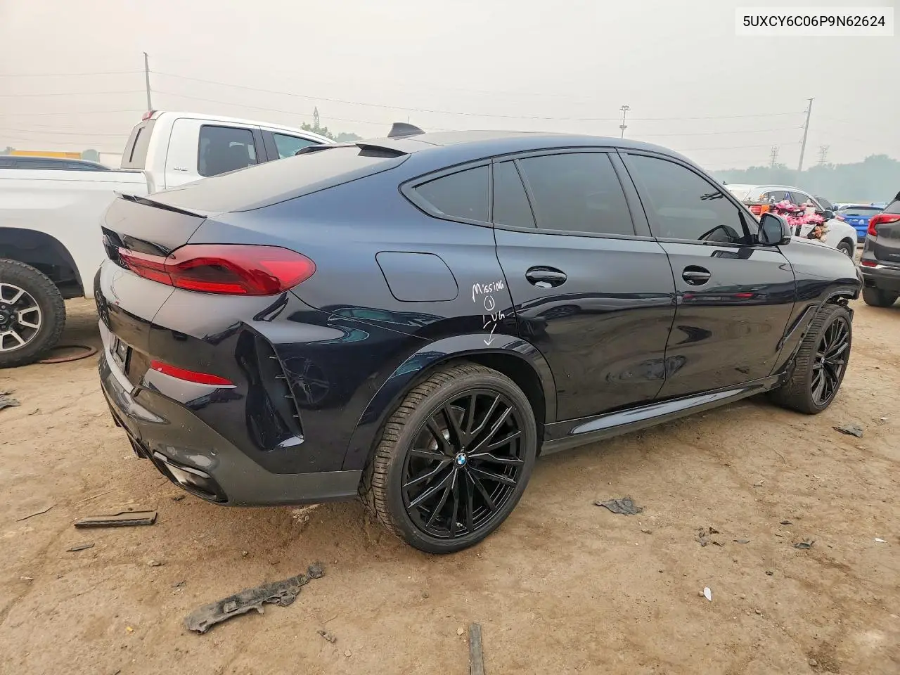 2023 BMW X6 xDrive40I VIN: 5UXCY6C06P9N62624 Lot: 61060266