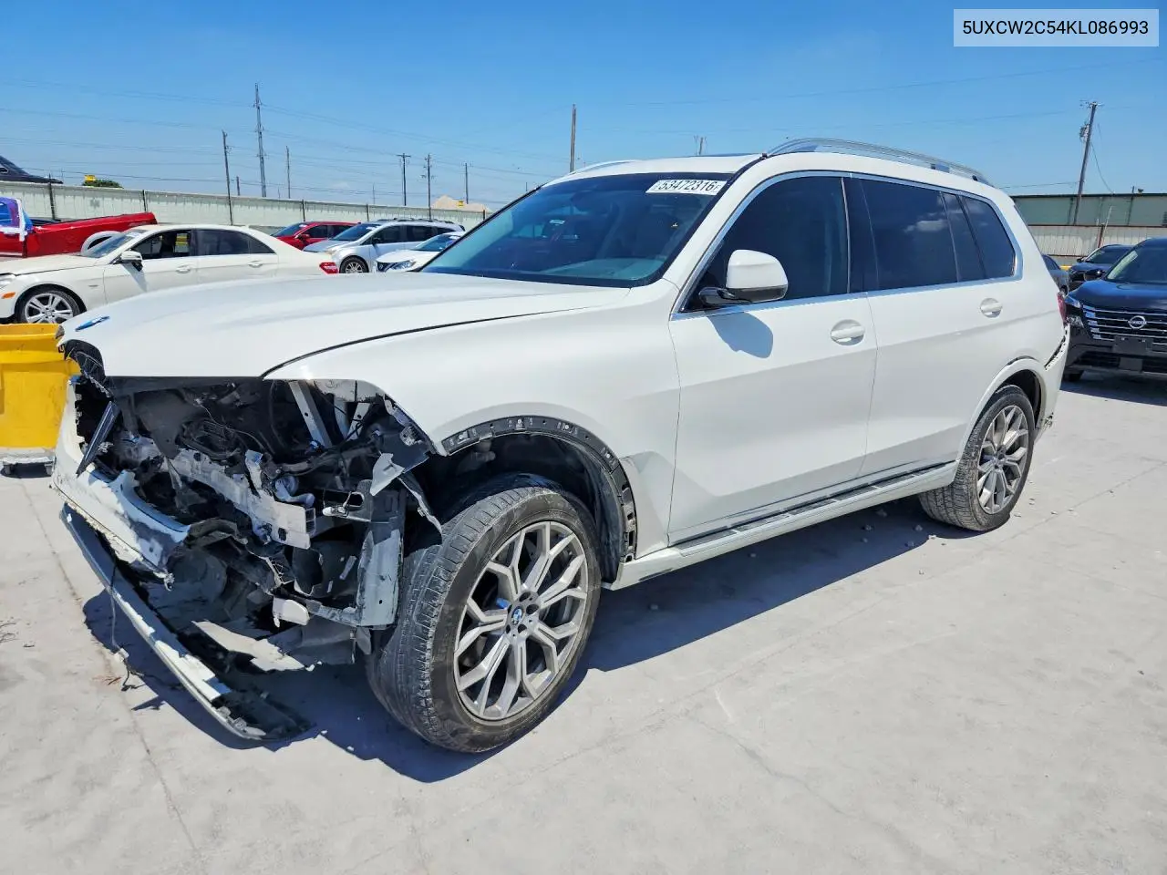 2019 BMW X7 xDrive40I VIN: 5UXCW2C54KL086993 Lot: 53472316