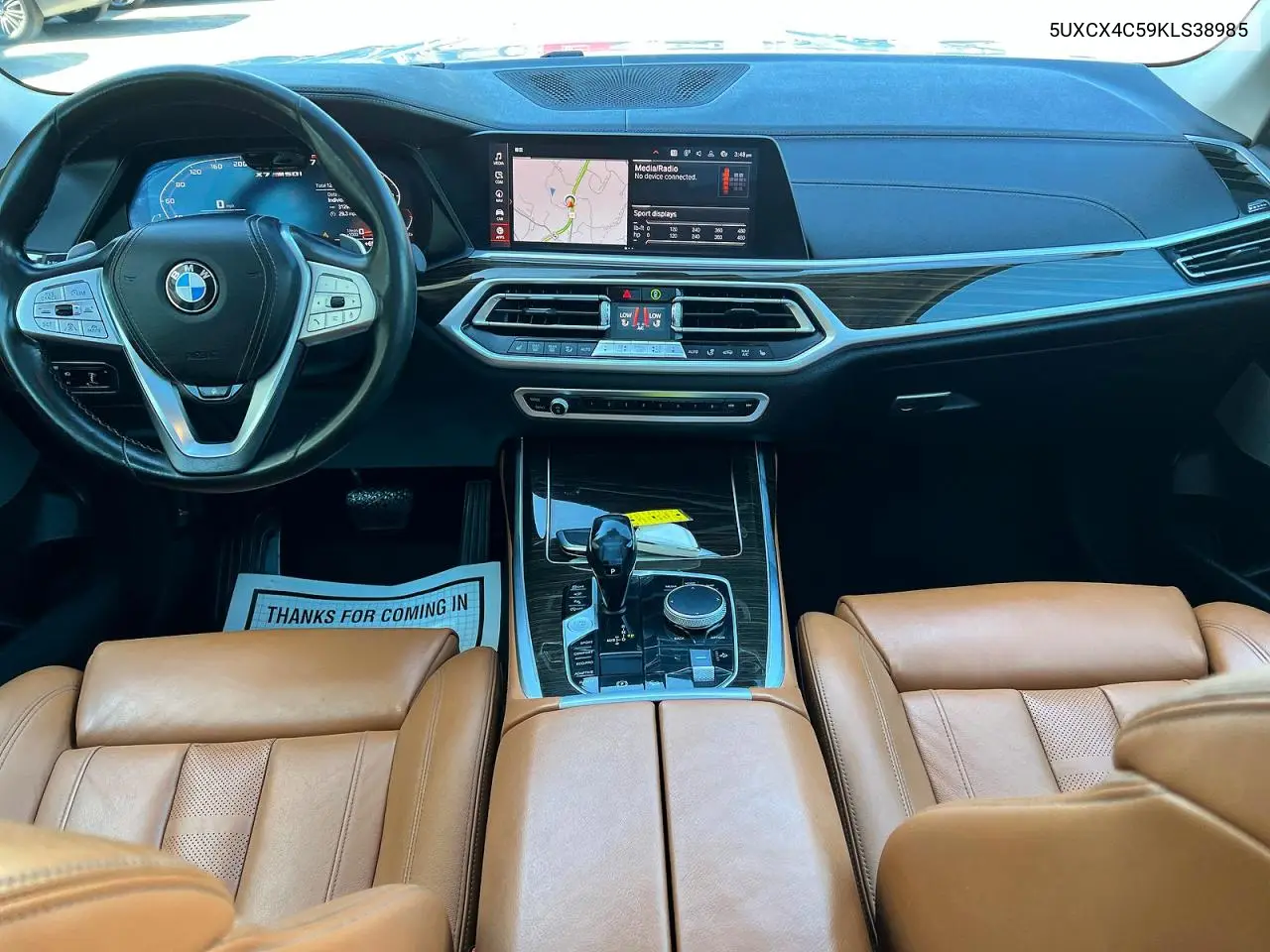 2019 BMW X7 xDrive50I VIN: 5UXCX4C59KLS38985 Lot: 57222216