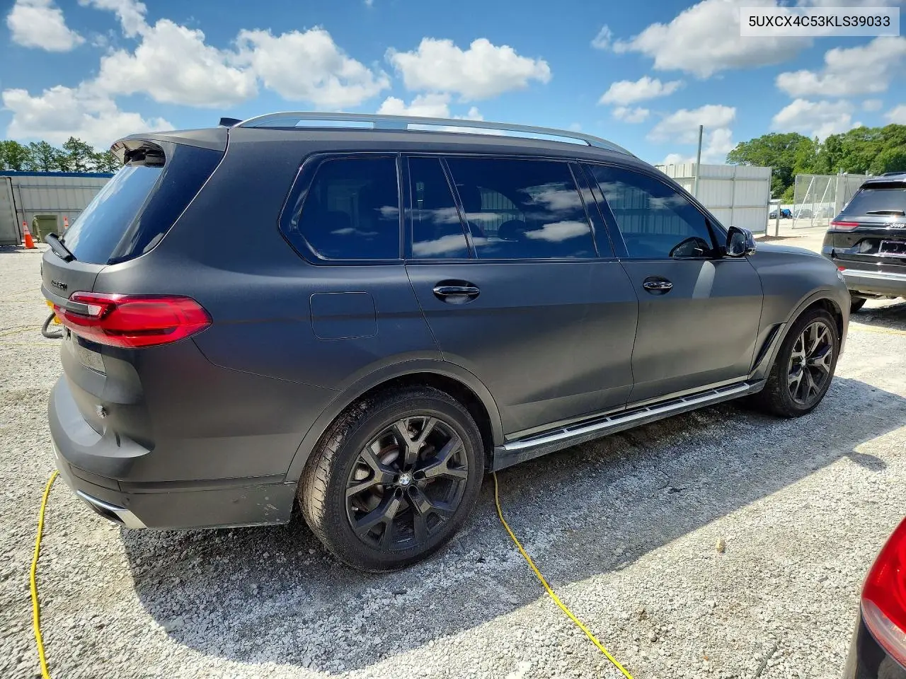 2019 BMW X7 xDrive50I VIN: 5UXCX4C53KLS39033 Lot: 61290256