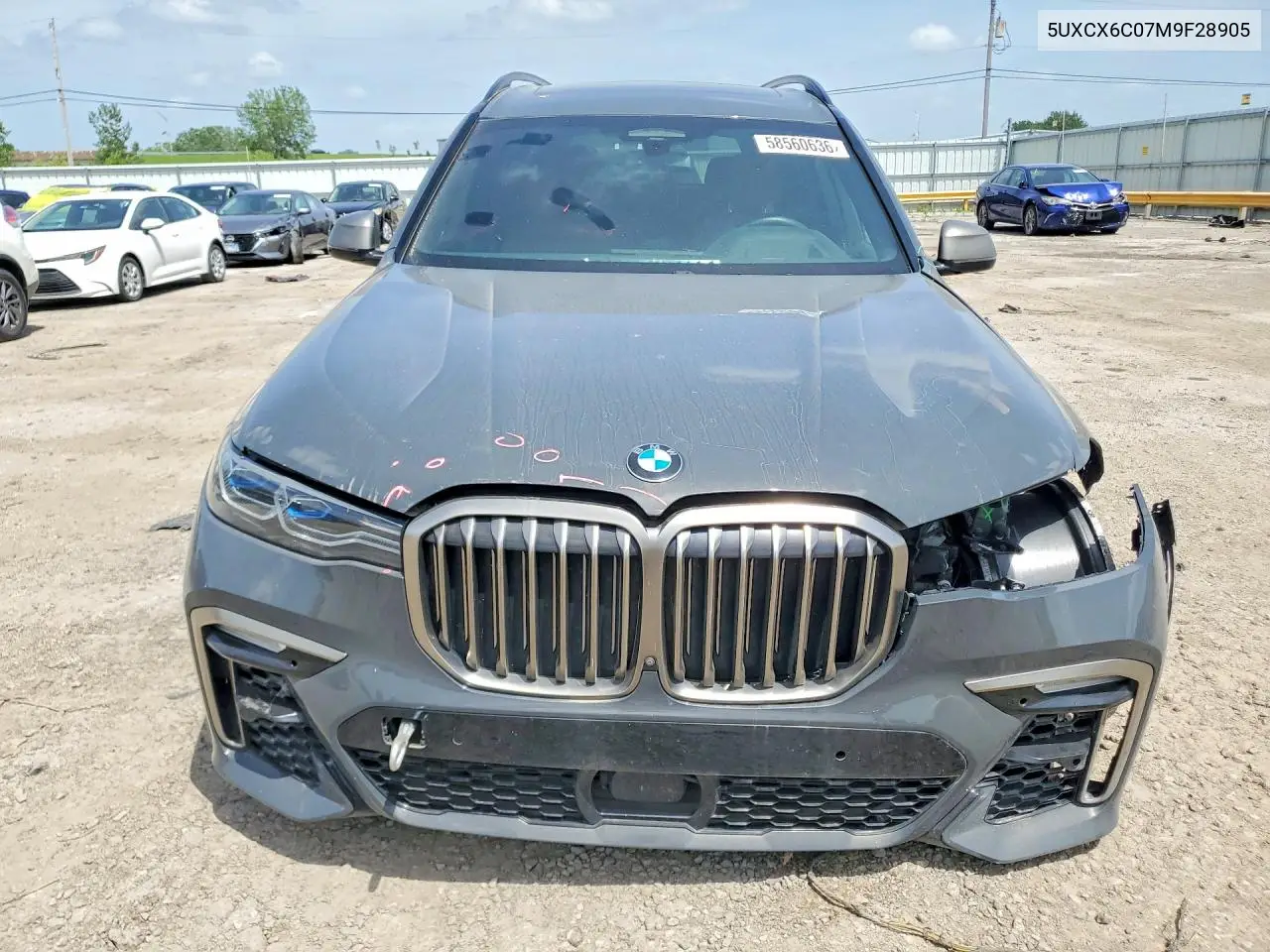 2021 BMW X7 M50I VIN: 5UXCX6C07M9F28905 Lot: 58560636