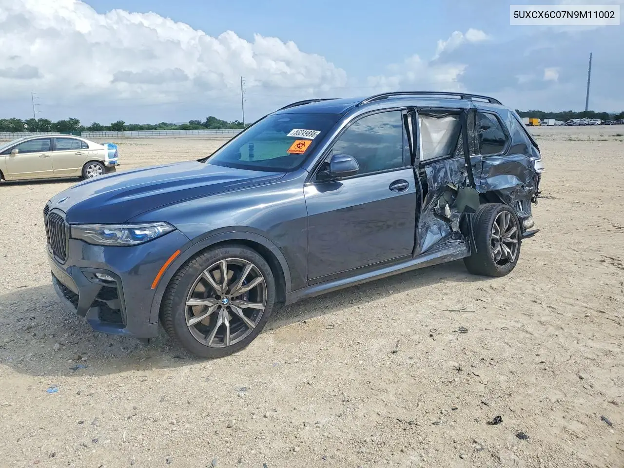 2022 BMW X7 M50I VIN: 5UXCX6C07N9M11002 Lot: 56249896
