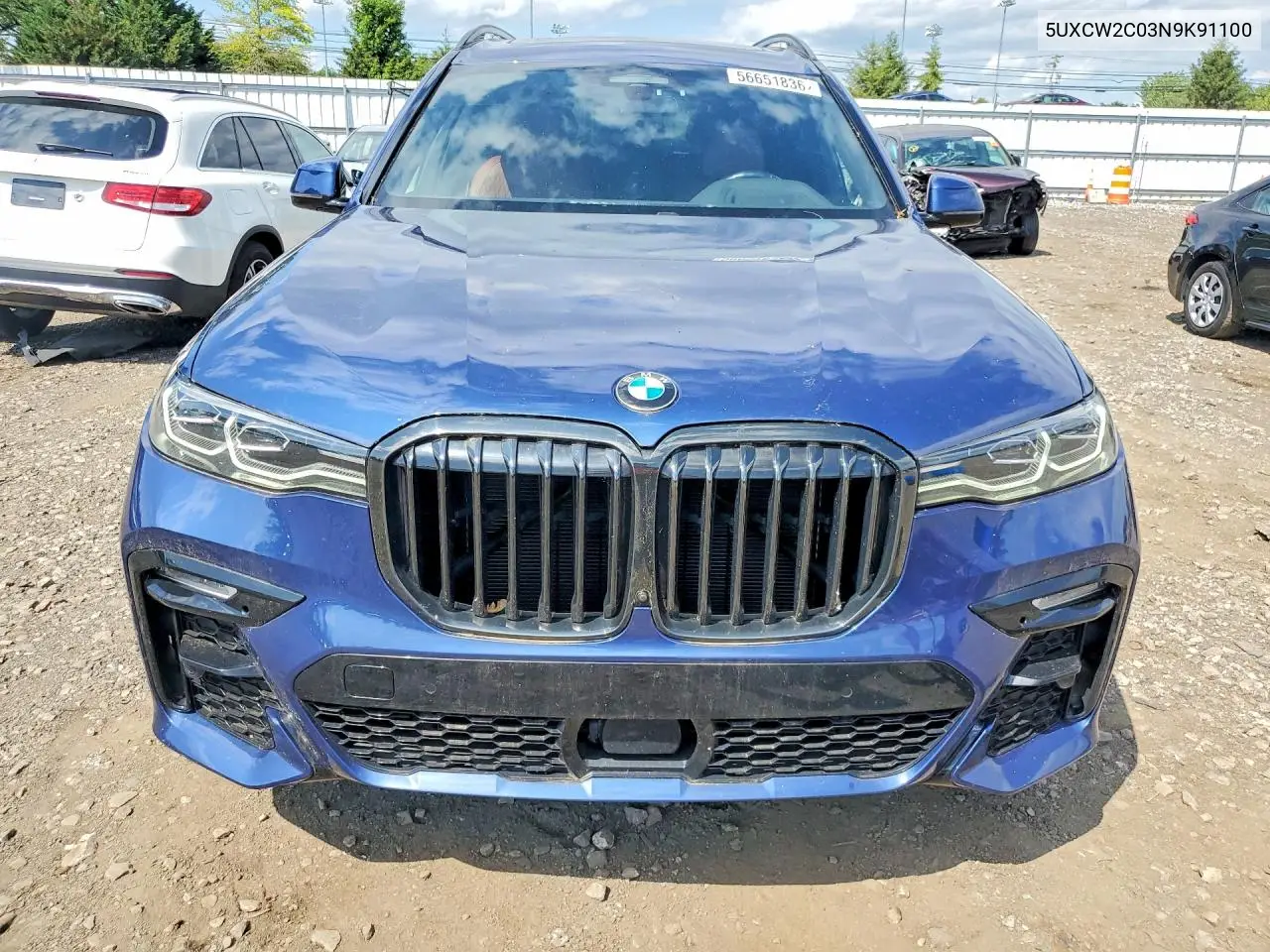 2022 BMW X7 xDrive40I VIN: 5UXCW2C03N9K91100 Lot: 56651836